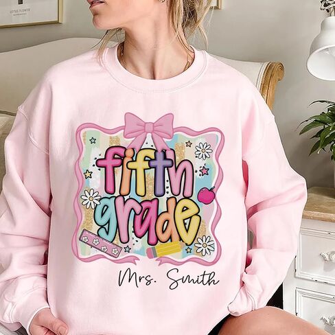 Personalized Teacher Shirt,Custom Last Name Teacher Gift, Back to School Gifts, for School Professionals in Kuwait