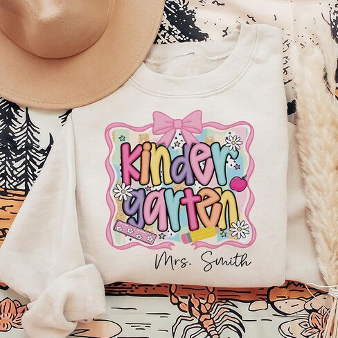 Personalized Teacher Shirt,Custom Last Name Teacher Gift, Back to School Gifts, for School Professionals in Kuwait