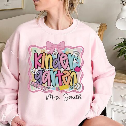 Personalized Teacher Shirt,Custom Last Name Teacher Gift, Back to School Gifts, for School Professionals in Kuwait