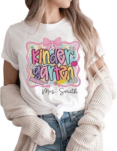 Personalized Teacher Shirt,Custom Last Name Teacher Gift, Back to School Gifts, for School Professionals in Kuwait