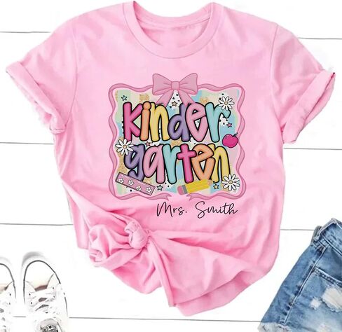Personalized Teacher Shirt,Custom Last Name Teacher Gift, Back to School Gifts, for School Professionals in Kuwait