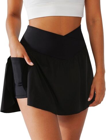 BRXL SHORTS SIRTS 2 جيوب تنس تنورة للنساء المتسلقات المرتفعة كروس رياضي الجري تجريبي المخلل in Kuwait