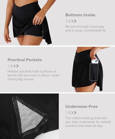 BRXL SHORTS SIRTS 2 جيوب تنس تنورة للنساء المتسلقات المرتفعة كروس رياضي الجري تجريبي المخلل in Kuwait