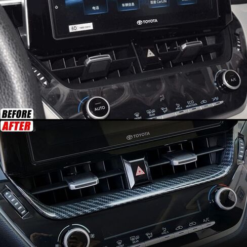Boyuer for Toyota Corolla 2020-2025 Corolla Cross ، 2019-2025 Corolla Hatchback ABS Center Center Screen Dash Dash Conditioning A/C تنفيس إطار التزيين الداخلي (ألياف الكربون) in Kuwait
