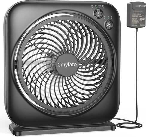 Portable Table fan, Window Fan,Small Box Fan with 3 Powerful Speed & 4 Timer Setting, 270° Pivoting Quiet Square DC Fan for Home Office Bedroom Bathroom Kitchen in Saudi Arabia