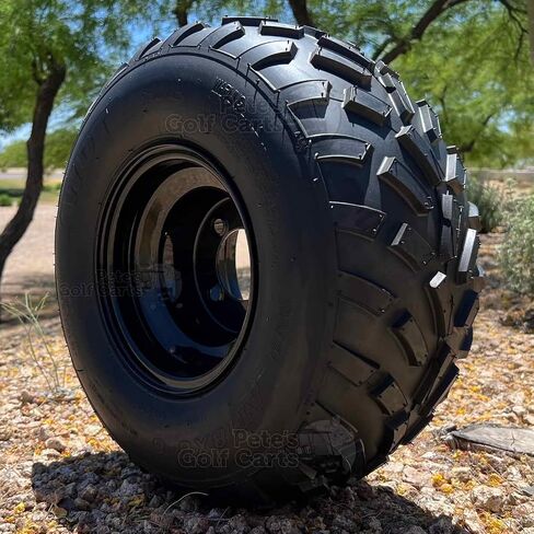 RXAL LUG 18X8.0-8 اتجاهات إطارات جميع التضاريس غولف العربة وعجلات العربة الصلب الأسود الصلب الأسود - مجموعة من 2 in Saudi Arabia