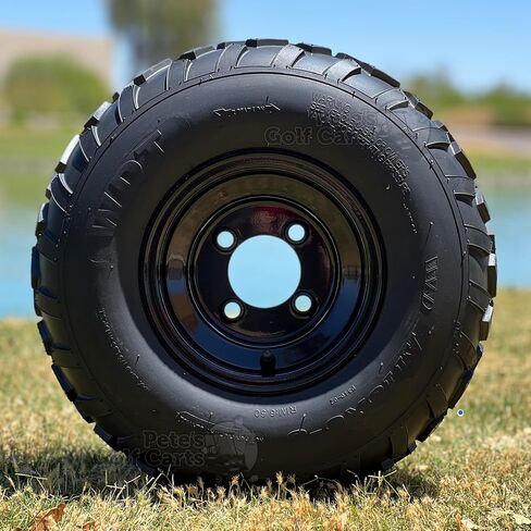 RXAL LUG 18X8.0-8 اتجاهات إطارات جميع التضاريس غولف العربة وعجلات العربة الصلب الأسود الصلب الأسود - مجموعة من 2 in Saudi Arabia