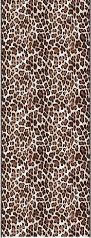 Ottomanson 1'11" x 2' Non-Slip Accent Rug – Stain Resistant, Cut-to-Fit, Low Profile Mat – for Kitchen, Entryway, Bathroom, Doorway – Leopard Print Brown in Saudi Arabia