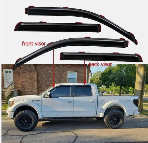 تنفيس انحراف النوافذ زعماء في القنوات FIT Ford F150 Accessories 2009-2014 Super Crew in Saudi Arabia