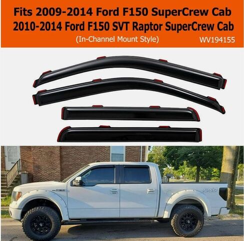 تنفيس انحراف النوافذ زعماء في القنوات FIT Ford F150 Accessories 2009-2014 Super Crew in Saudi Arabia