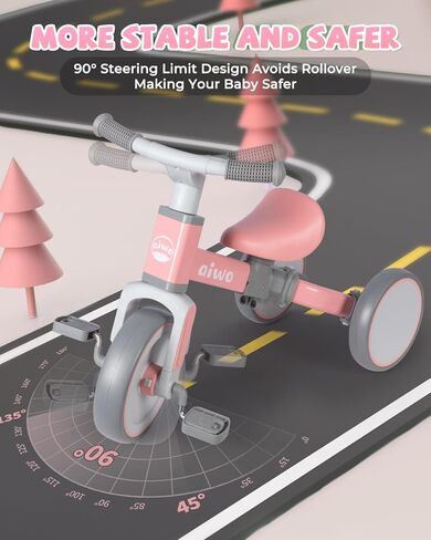 دراجة ثلاثية العجلات aiwo 4in1 للأطفال الصغار 1-3، دراجة توازن للأطفال الصغار من عمر 1 إلى 4 سنوات للأولاد والبنات هدية أولى، ألعاب ركوب للأطفال الصغار دراجة ثلاثية العجلات للأطفال in Kuwait
