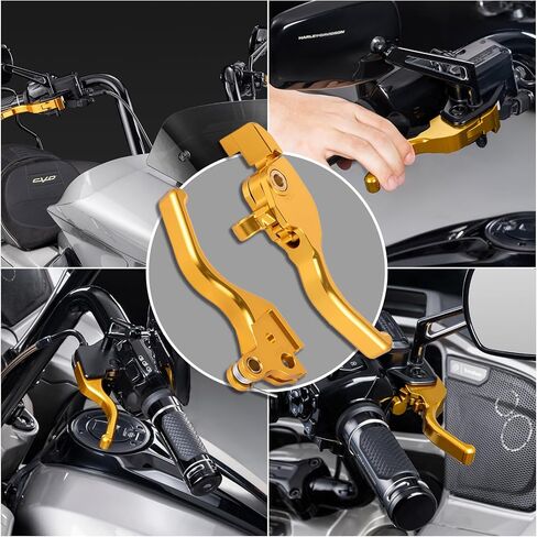 ذراع القابض الفرامل للدراجات النارية ، ذراع فرامل القابض CNC متوافقة مع 2023-2025 CVO Road Glide ، 2024-2025 Harley Touring Road Glide/Road Glide Cvo St (Gold) in Saudi Arabia