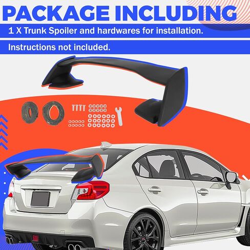 المفسد الجذع Hecasa متوافق مع 2015-2021 Subaru WRX STI 4 الباب سيدان الجذع الخلفي المفسد غطاء الألياف البلاستيكية الألياف البلاستيكية in Saudi Arabia