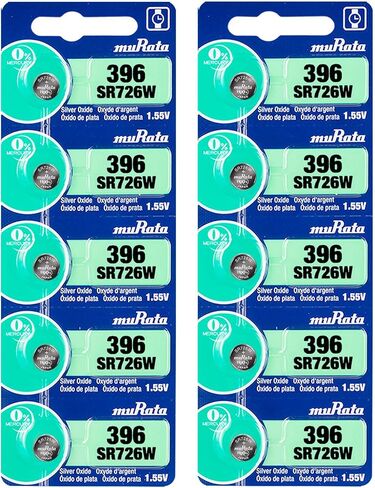 Murata 396 Battery SR726W 1.55V Silver Oxide Watch Cell (10 بطاريات) in Saudi Arabia