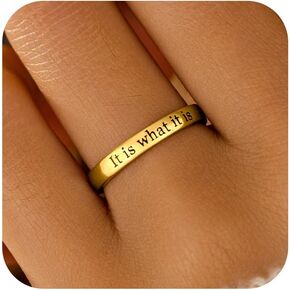 925 Sterling Silver Fuck Rings Fuck What It Was It Is What It Is Ring Self Worth Inspirational Motivation Ring for Women Men Friendship Ring Self Love Faith Hope Rings Back to School Jewelry Encourage Gift in Kuwait