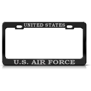United States U.S. Air Force Steel Heavy Duty Black License Plate Frame Tag Border Gray in Saudi Arabia