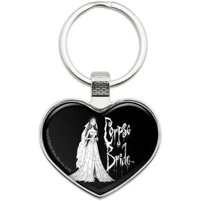GRAPHICS & MORE Corpse Bride Logo and Silhouette Keychain Heart Love Metal Key Chain Ring in Kuwait
