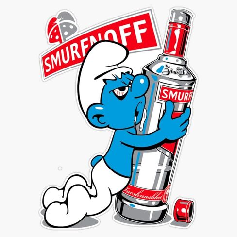 smurfnoff فينيل ملصق مقاوم للماء ملصق سيارة ملصق محمول للكمبيوتر. in Saudi Arabia
