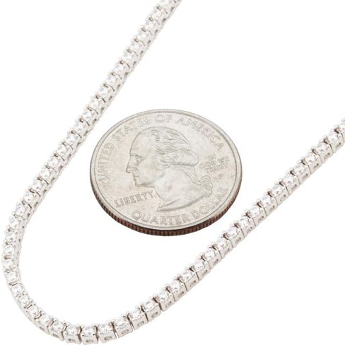 عام 925 الفضة الاسترليني 14 كيلو أصفر/أبيض الانتهاء من الذهب AAA Zirconia cubic 2/4mm سوار سلسلة التنس قلادة للنساء والرجال 7.5 ″ -24 ″ مجوهرات راقية in Kuwait