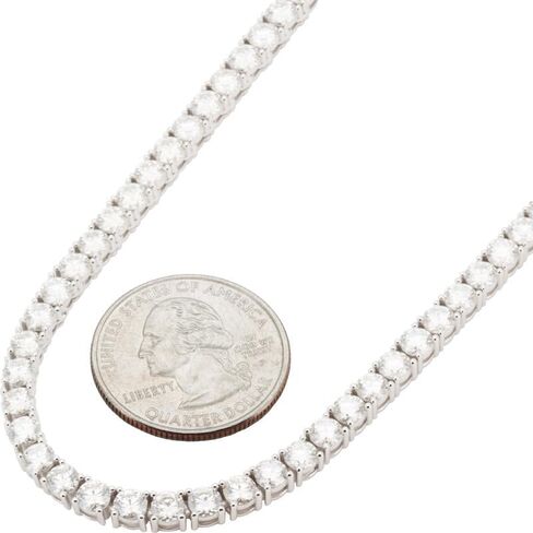 عام 925 الفضة الاسترليني 14 كيلو أصفر/أبيض الانتهاء من الذهب AAA Zirconia cubic 2/4mm سوار سلسلة التنس قلادة للنساء والرجال 7.5 ″ -24 ″ مجوهرات راقية in Kuwait