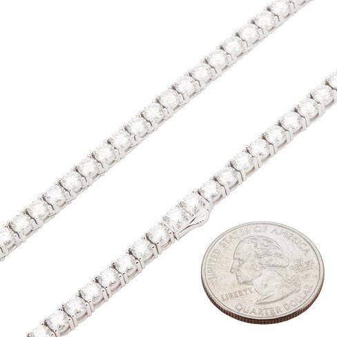 عام 925 الفضة الاسترليني 14 كيلو أصفر/أبيض الانتهاء من الذهب AAA Zirconia cubic 2/4mm سوار سلسلة التنس قلادة للنساء والرجال 7.5 ″ -24 ″ مجوهرات راقية in Kuwait