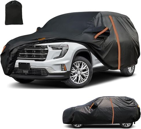 غطاء سيارة سيارات الدفع الرباعي المقاوم للماء لائحة مخصصة ل GMC Acadia 2024-2025 ، جميع أغطية سيارات الدفع الرباعي في الهواء الطلق مع باب السوستة ، وفرقة مقاومة للرياح وشريط عاكس لحماية غبار المطر الثلج أشعة الشمس in Saudi Arabia
