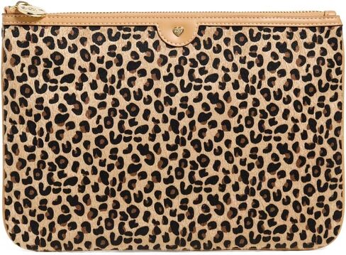 Stoney Clover Lane Oversized Flat Pouch, Leopard, Print, Brown, One Size in Saudi Arabia