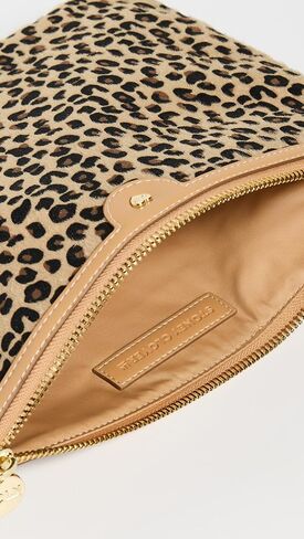 Stoney Clover Lane Oversized Flat Pouch, Leopard, Print, Brown, One Size in Saudi Arabia
