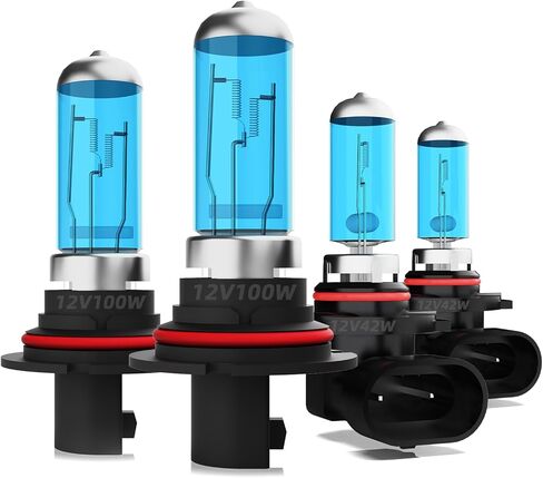Headlight Bulbs Fit For Dodge Grand Caravan 2001-2007, 9007 High Low Dual Beam 9145 Fog Lights Combo, Super Bright 5500K White Light High Performance Halogen Light Bulbs, 4PCS in Saudi Arabia