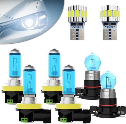 Headlight Bulbs Fit For Dodge Grand Caravan 2001-2007, 9007 High Low Dual Beam 9145 Fog Lights Combo, Super Bright 5500K White Light High Performance Halogen Light Bulbs, 4PCS in Saudi Arabia