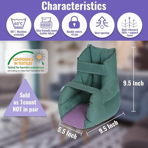 Heel Protectors for Pressure Sores Relief - Foot Pillow for Bed Sores with 2 Straps for Healing Therapy of Heel Pain and Injury Adult Size in Kuwait