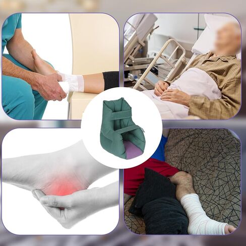 Heel Protectors for Pressure Sores Relief - Foot Pillow for Bed Sores with 2 Straps for Healing Therapy of Heel Pain and Injury Adult Size in Kuwait