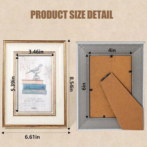 6x8 Picture Frame Photo Frame Rustic Picture Frame with real glass for Wall and Tabletop (White, 6x8-1PCS) in Saudi Arabia