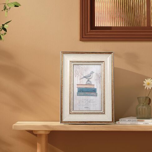 6x8 Picture Frame Photo Frame Rustic Picture Frame with real glass for Wall and Tabletop (White, 6x8-1PCS) in Saudi Arabia
