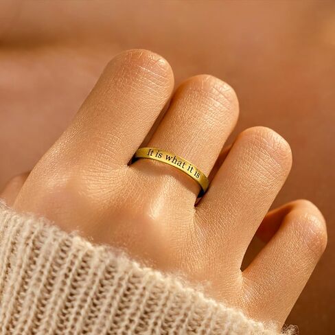 925 Sterling Silver Fuck Rings Fuck What It Was It Is What It Is Ring Self Worth Inspirational Motivation Ring for Women Men Friendship Ring Self Love Faith Hope Rings Back to School Jewelry Encourage Gift in Kuwait