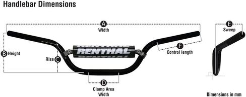 Renthal Road Handlebars - Standard 7/8 (658 - Sport) (Black) in Saudi Arabia