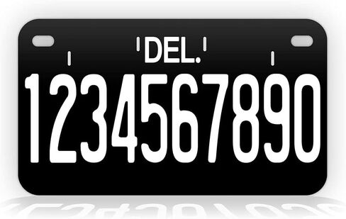 Delaware Black Potorcycle Lice-Size Plate Attique Porcelain Mostruction Reproduction Tuction Fintage de Pesonalized Mini Tag Tag in Saudi Arabia