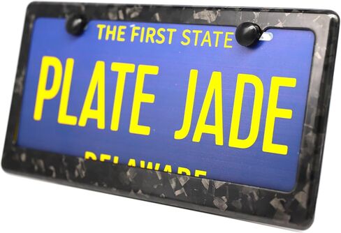 Car 100% Real 3k Twill Weave Blue Carbon Fiber License Plate Frame Cover, Glossy UV Protection, Front/Rear Fit for USA/Canada/Mexico Standard Size 6.25"" x 12.25"" Auto tag Holder (Blue) in Kuwait