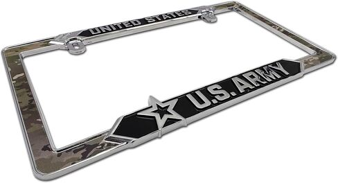 Elektroplate Officially Licensed – United States Army Chrome-Plated All-Metal Standard Size Premium 3D License Plate Frame Tag Holder for Cars/SUVs/Trucks Weather-Proof Automotive Accessory in Saudi Arabia