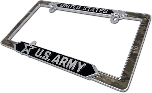 Elektroplate Officially Licensed – United States Army Chrome-Plated All-Metal Standard Size Premium 3D License Plate Frame Tag Holder for Cars/SUVs/Trucks Weather-Proof Automotive Accessory in Saudi Arabia