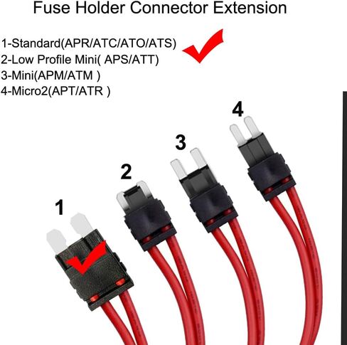 2pcs 12-24V 16 AWG Specialized Car Fuse Holder Connector Low Profile Mini Blade Type Fuse Holder for Fusebox Panels with 4pcs Blade Fuse(3/5/10/15Amp) in Saudi Arabia