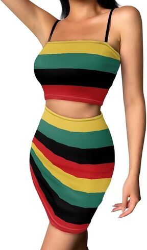 2025 Sexy Spaghetti Strap Crop Tops and Bodycon تنورة غير رسمية 2 قطعة S-4XL in Kuwait