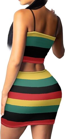 2025 Sexy Spaghetti Strap Crop Tops and Bodycon تنورة غير رسمية 2 قطعة S-4XL in Kuwait