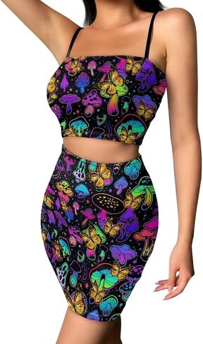 2025 Sexy Spaghetti Strap Crop Tops and Bodycon تنورة غير رسمية 2 قطعة S-4XL in Kuwait