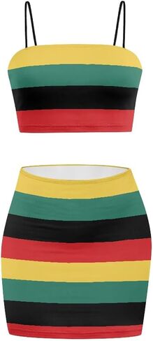 2025 Sexy Spaghetti Strap Crop Tops and Bodycon تنورة غير رسمية 2 قطعة S-4XL in Kuwait