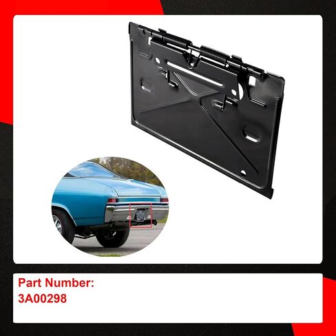 قوس علامة لوحة الترخيص الخلفية مع مفصلة متوافقة مع شيفروليه تشيفيل 1968-1972 Impala 1968-1970 مونت كارلو 1970-1972 استبدال 3A00298 in Saudi Arabia