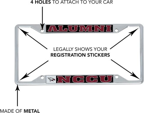 Desert Cactus North Carolina Central University Car Accessories Eagles Metal License Plate Frame and Tag Holder for Front or Rear of Car (Alumni) in Saudi Arabia