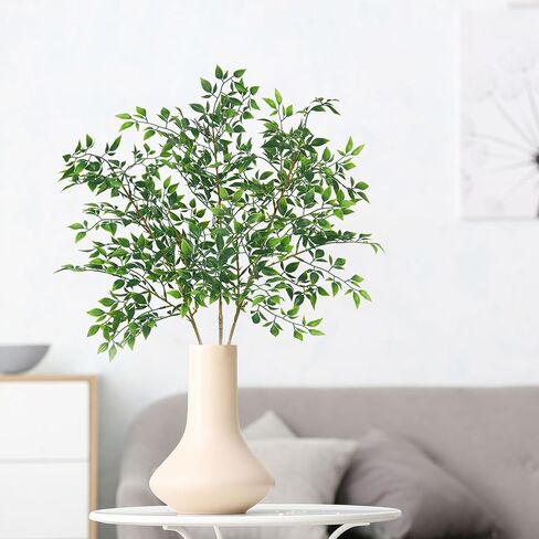 النباتات الاصطناعية 3pcs 31 "تنبع من الخضراء فو ، فروع فو للهزهاء ، والفروع الاصطناعية تنبع لمكتب حديقة متجر ديكور المنزل in Kuwait
