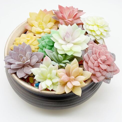 Woohome 6 PCS Faux Fake Succulents Artificial Cactus Decor Artificial Succulent Plants Faux Cactus Plant Artificial Cactus Succulent for Home Decor Indoor Wall Garden DIY in Saudi Arabia