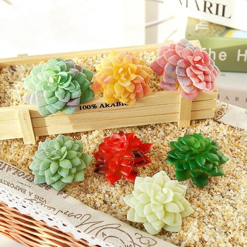 Woohome 6 PCS Faux Fake Succulents Artificial Cactus Decor Artificial Succulent Plants Faux Cactus Plant Artificial Cactus Succulent for Home Decor Indoor Wall Garden DIY in Saudi Arabia